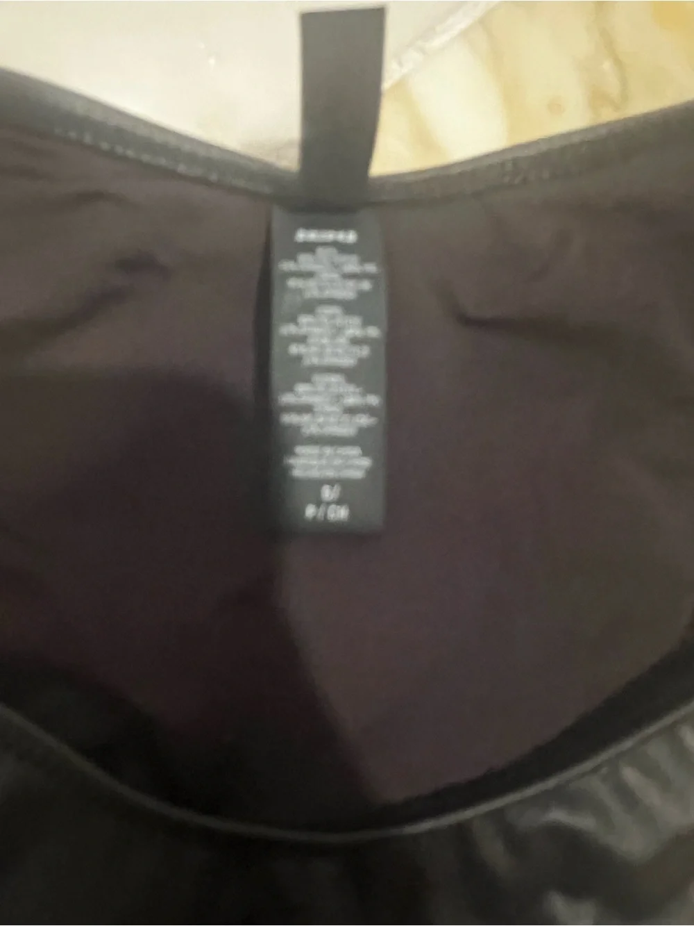 Skims swim micro pleather bikini bandeau top Faux leather  88%polyester 12% span